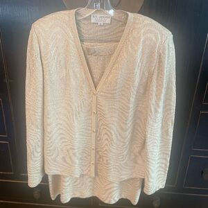 St. John Evening by Marie Gray golden sparkle knit suit